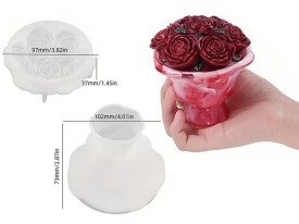 Molde silicona alhajero ramo de flores 